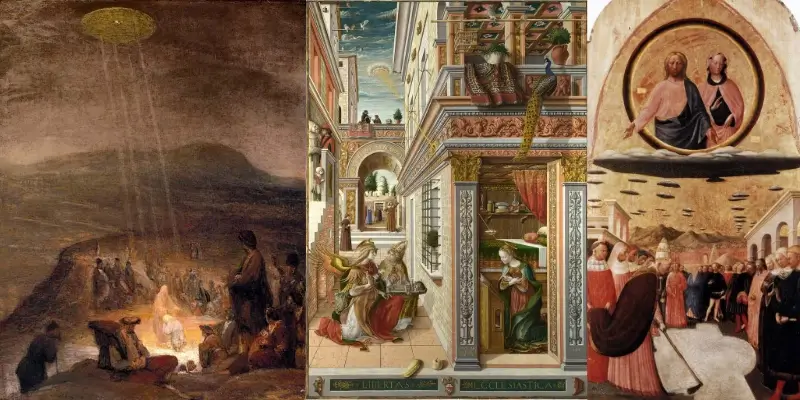O batismo de Cristo (1710), A anunciação com Santo Emídio (1486), O milagre da neve (1428-1432)